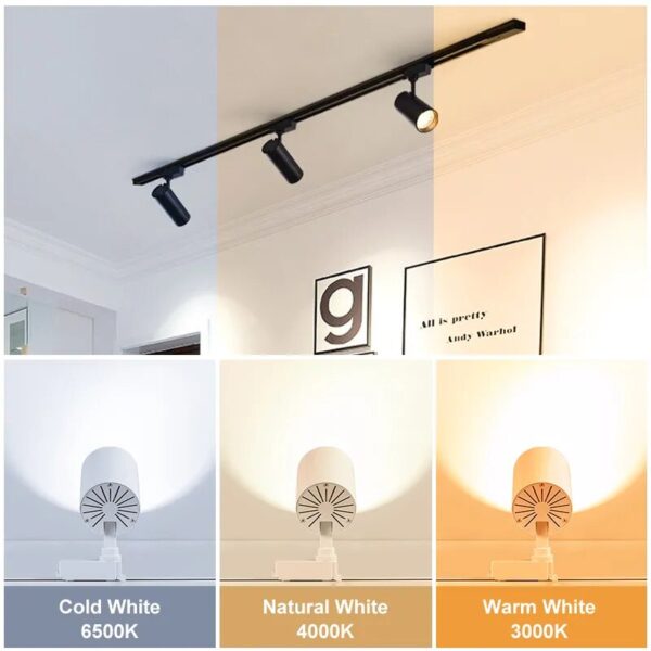 Whole Set Led Track Light 220V COB Spotlight Ceiling Track Lamps 30/40w For Home Bedroom Store Living Room Kitchen Rail Lighting - Image 3