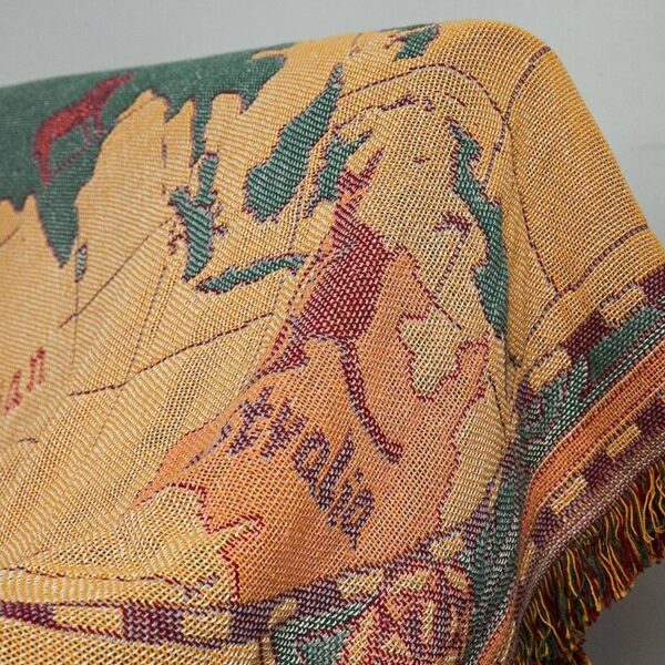 World map Cotton Bohemian Plaids Blanket Multi-function Sofa Decorative piano cover tapestry Cobertor Tassel Blanket - Image 2
