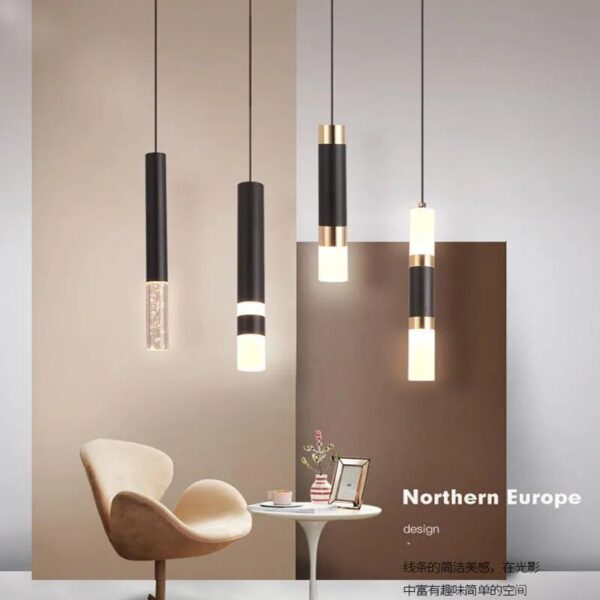 led Pendant light Dual light sources shine up and down droplight fixture Kitchen Island Dining Room Shop Bar Counter Decoration - Image 2