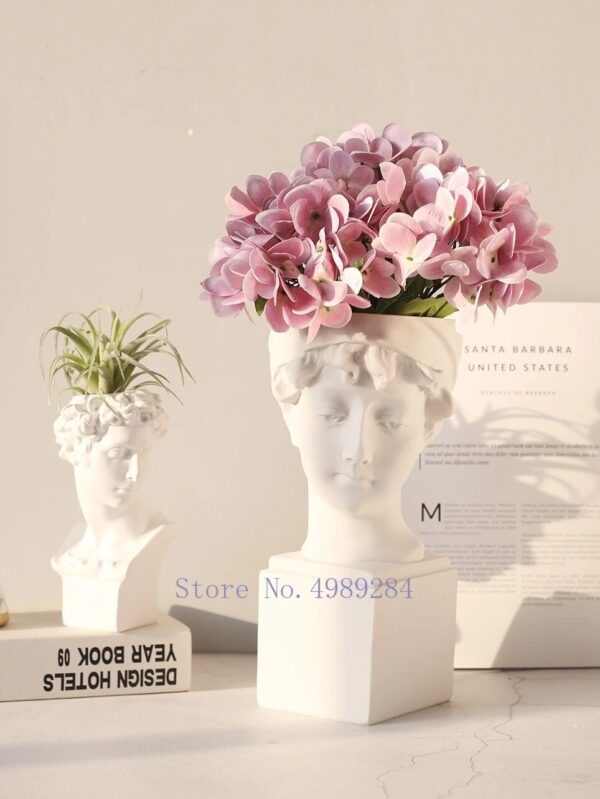 modern Nordic style Creative Portrait vase Human head Decorative ornaments Resin David Venus Vase Home decoration accessories - Image 2
