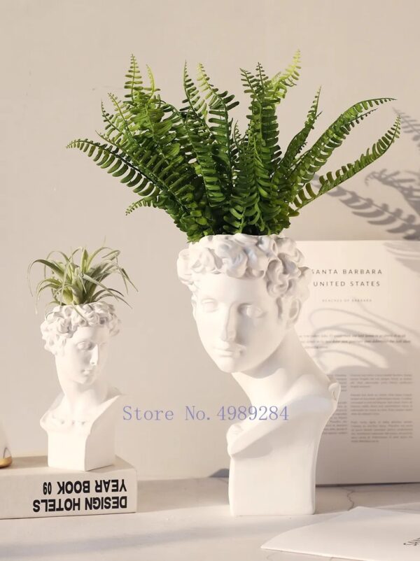 modern Nordic style Creative Portrait vase Human head Decorative ornaments Resin David Venus Vase Home decoration accessories - Image 3