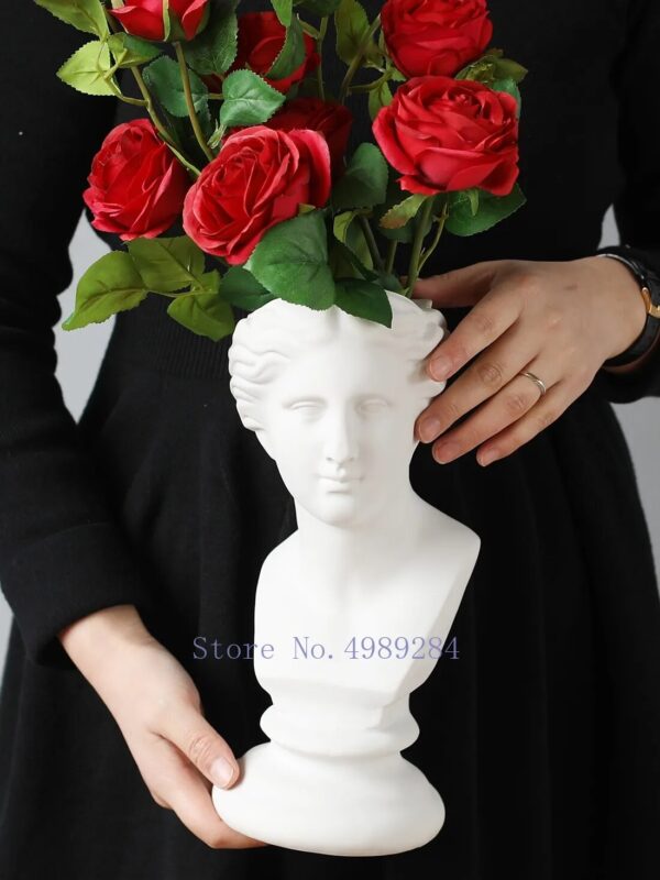 modern Nordic style Creative Portrait vase Human head Decorative ornaments Resin David Venus Vase Home decoration accessories - Image 4