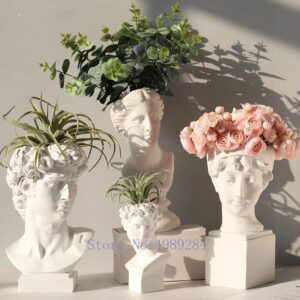 modern Nordic style Creative Portrait vase Human head Decorative ornaments Resin David Venus Vase Home decoration accessories