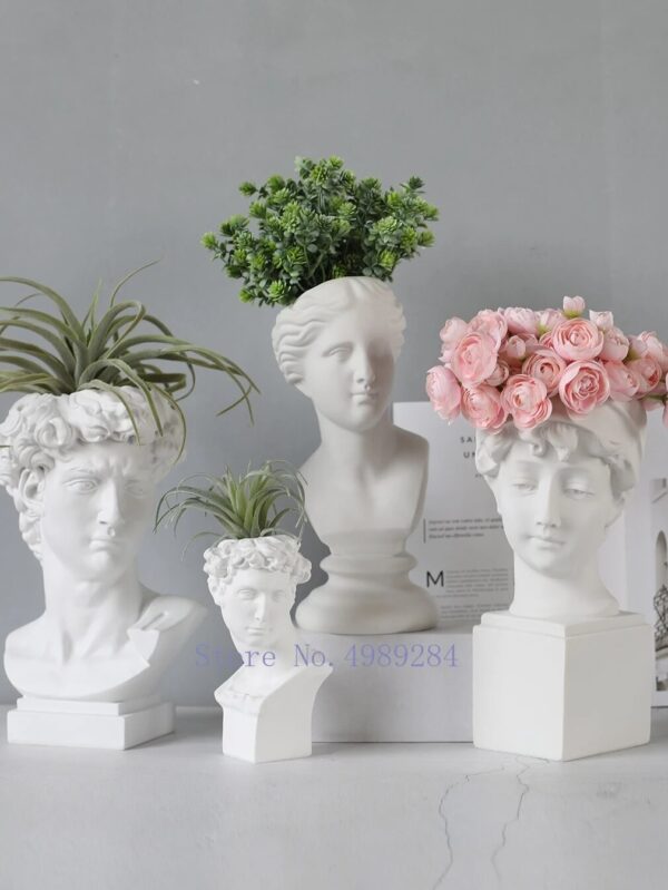 modern Nordic style Creative Portrait vase Human head Decorative ornaments Resin David Venus Vase Home decoration accessories - Image 5